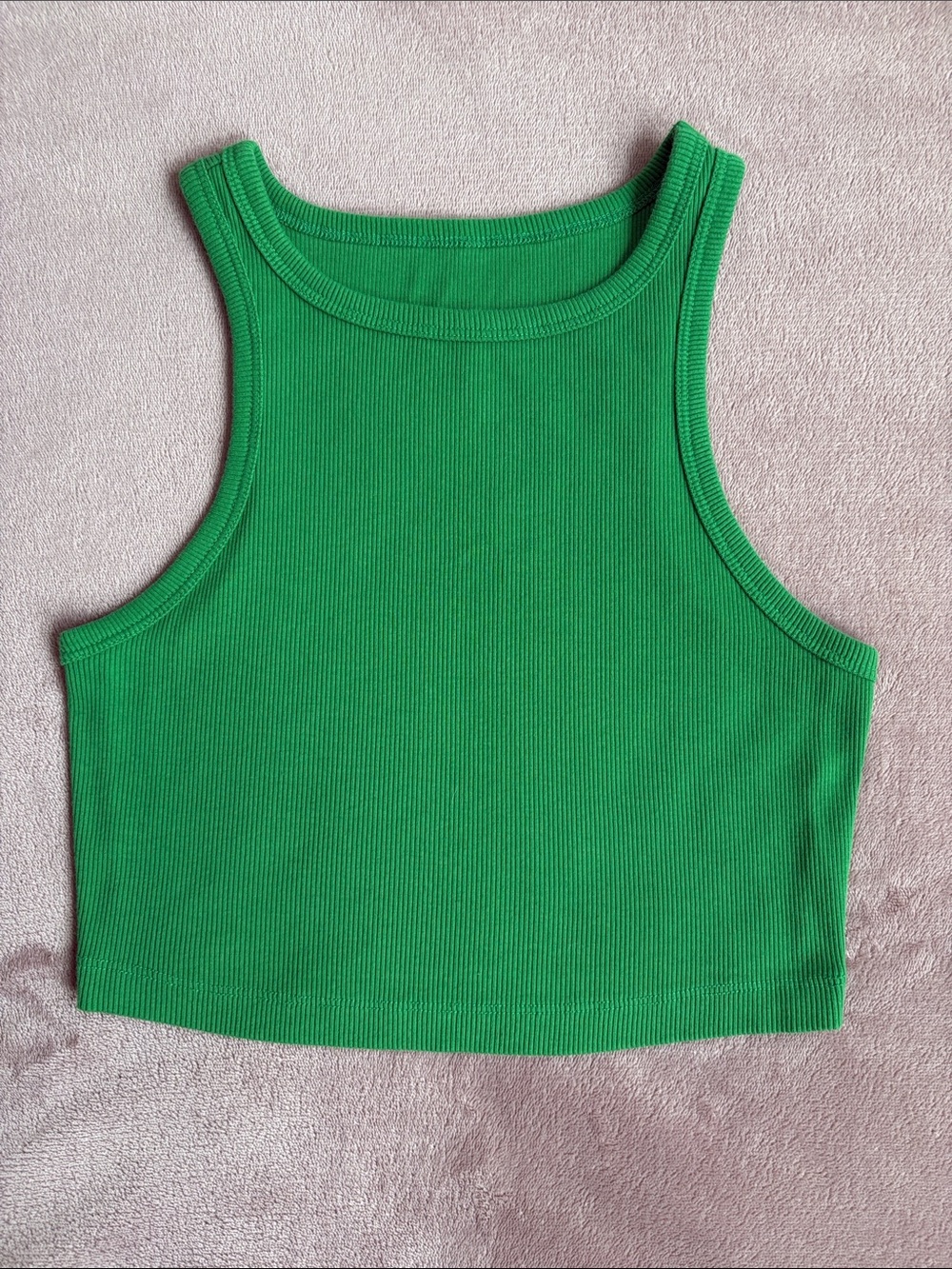 wild fable Bright Green Ribbed Crop Tank